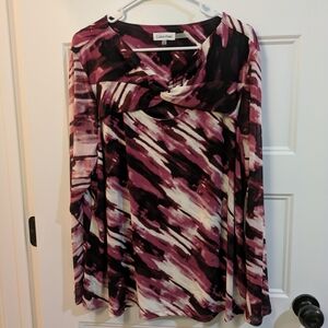 Calvin Klein Women's Pink and Black Top